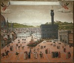 Rosselli, Francesco di Lorenzo - Girolamo Savonarola's execution on the Piazza della Signoria in Florence in 1498