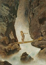Romako, Anton - Girl Crossing a Mountain Torrent