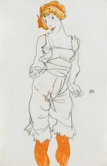 Schiele, Egon - Woman in Underclothes and Stockings (Wally Neuzil)