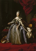 Rokotov, Fyodor Stepanovich - Portrait of Empress Catherine II (1729-1796) (After Alexander Roslin)