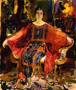 Malyavin, Filipp Andreyevich - Portrait of the Ballerina Alexandra Balashova (1887-1979)