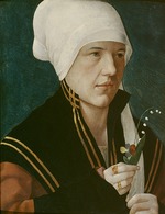 Reichlich, Marx - Portrait of a woman holding a Lily-of-the-Valley and a pansy