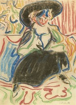 Kirchner, Ernst Ludwig - Seated Girl with Hat