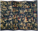 Vos, Judocus de, workshop of - A pair of Brussels Chinoiserie tapestry-covered six-fold screens