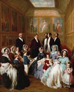 Winterhalter, Franz Xavier - Queen Victoria and Prince Albert with the family of King Louis-Philippe at the Château d'Eu
