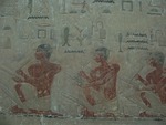 Ancient Egypt - The Scribes. Relief from Mastaba of Akhethotep at Saqqara, Old Kingdom, 5th Dynasty