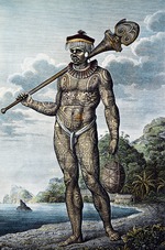 Skotnikov, Egor Osipovich - A man from Nuku Hiva Island with tattoos on his body. From Atlas of Krusenstern's Circumnavigation