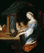 Stella, Jacques - Saint Cecilia playing the organ