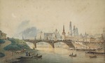 Weiss, Joseph Andreas - View of the Kremlin and Moskvoretsky bridge from the Moskva River embankment 