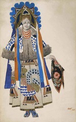 Bakst, Léon - Costume design for the Vaudeville Old Moscow at the Théâtre Femina in Paris