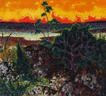 Mägi, Konrad Vilhelm - Landscape with red cloud