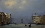 Caffi, Ippolito - Snow and fog on the Grand canal