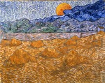 Gogh, Vincent, van - Landscape with wheat sheaves and rising moon