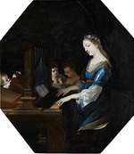 Stella, Jacques - Saint Cecilia playing the organ