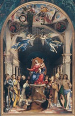 Lotto, Lorenzo - Virgin and Child Enthroned with Saints 