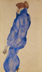 Schiele, Egon - Woman in the blue dress