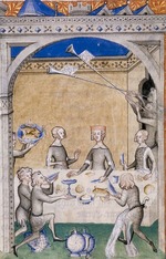 Anonymous - Miniature from Le Remède de Fortune by Guillaume de Machaut. Feast scene
