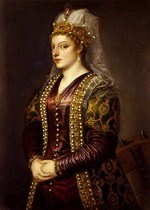 Titian - Portrait of Caterina Cornaro (1454-1510) as Saint Catherine of Alexandria