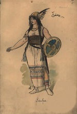 Ales, Mikolas - Sarka. Costume design for the opera Sarka by Zdenek Fibich