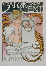 Mucha, Alfons Marie - Poster for the A. Mucha's exhibition in the Salon des Cent