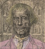 Toorop, Jan - Portrait of an Old Peasant in Front of a Cathedral