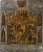 Russian icon - The Revelation of Virgin Mary to Saint Alexander Svirsky