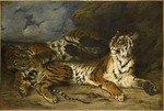 Delacroix, Eugène - Young Tiger Playing with Its Mother