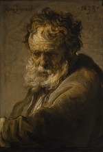 Rembrandt van Rhijn - Bust of a Bearded Old Man