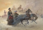 Beer, John Axel Richard - Maria Feodorovna, Empress of Russia, driving in a sleigh at St Petersburg in snow 