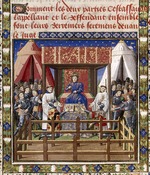 Anonymous - Trial by combat. From Cérémonies des gages de bataille selon les constitutions du bon roi Philippe de France