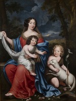 Mignard, Pierre - Portrait of Madame de Maintenon (1635-1719), with the Natural Children of Louis XIV