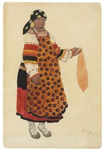 Bakst, Léon - Peasant woman. Costume design for the Vaudeville Old Moscow at the Théâtre Femina in Paris
