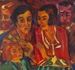 Böckstiegel, Peter August - Self-portrait with family and couple Ruck