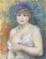 Renoir, Pierre Auguste - Femme demi-nue (Portrait of the Actress Jeanne Samary)