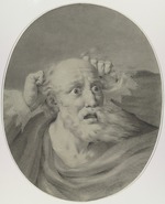 Rehberg, Friedrich - Old man with beard, scuffling his hair