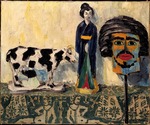 Nolde, Emil - Still life (Cow, Japanese Figure and Head)