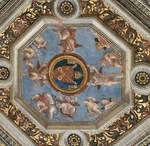 Raphael (Raffaello Sanzio da Urbino) - Ceiling. (Fresco in Stanza della Segnatura)
