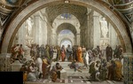 Raphael (Raffaello Sanzio da Urbino) - The School of Athens. (Fresco in Stanza della Segnatura)