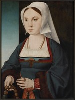 Cleve, Joos van - Portrait of a young lady with a rosary