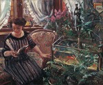 Corinth, Lovis - A Woman Reading near a Goldfish Tank
