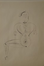 Schlemmer, Oskar - Figure from the Side: Figure H2 Seated