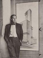 Anonymous - Walter Gropius with the design for the 1922 Chicago Tribune Tower competition