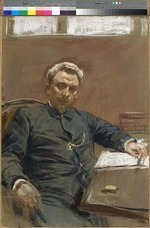 Levitan, Isaak Ilyich - Portrait of the silent film actor Alexander Pavlovich Lensky (1847-1908) 