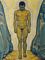 Moser, Koloman - Standing male nude between rocks