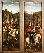 Eyck, Hubert (Huybrecht), van - The Ghent Altarpiece. Adoration of the Mystic Lamb: Just Judges and the Knights of Christ
