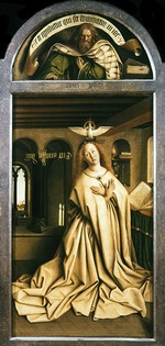 Eyck, Hubert (Huybrecht), van - The Ghent Altarpiece. Adoration of the Mystic Lamb: Virgin Annunciate