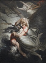 Füssli (Fuseli), Johann Heinrich - Amanda / Rezia throws herself with Huon into the sea, Fatime is held back by force