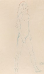 Klimt, Gustav - A nude young girl