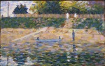 Seurat, Georges Pierre - Boats Near The Beach at Asnieres