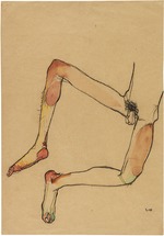 Schiele, Egon - Nude male abdomen